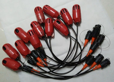 Caixa vermelha 10 hertz de cabo do hidrofone para o rio do pântano
